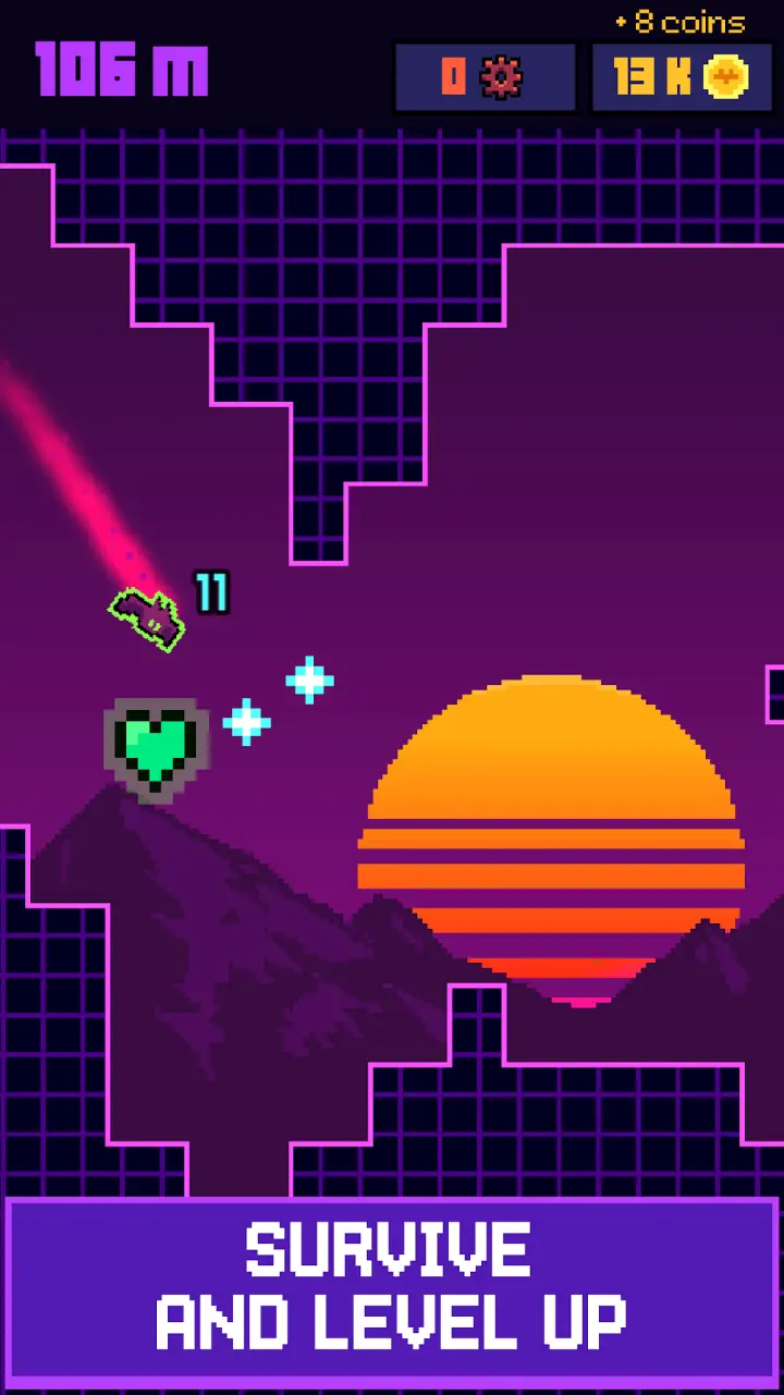 Gameplay screenshot of Flappy Bat: Endless RPG