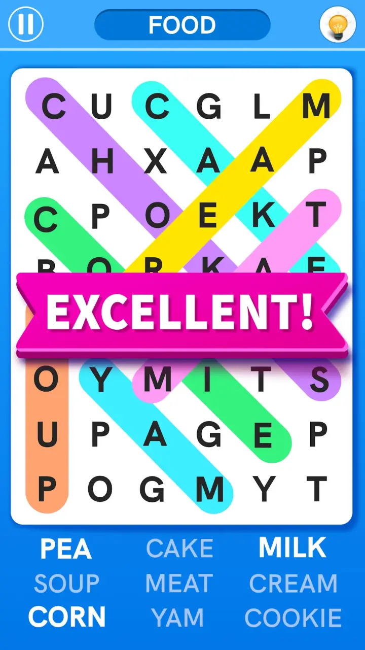 Gameplay screenshot of Word Search Games